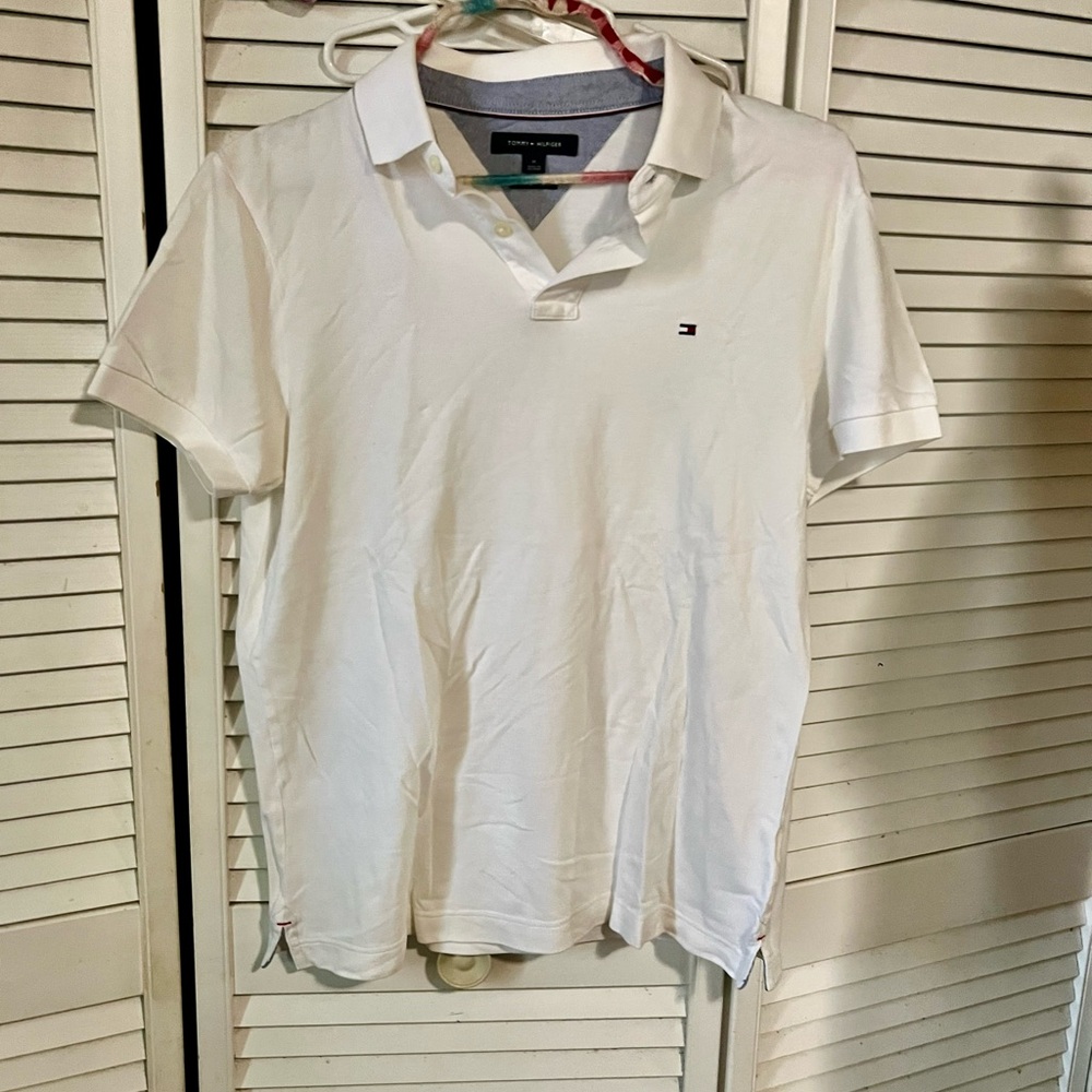 Tommy Hilfiger White Polo Shirt - Classic Short Sleeve